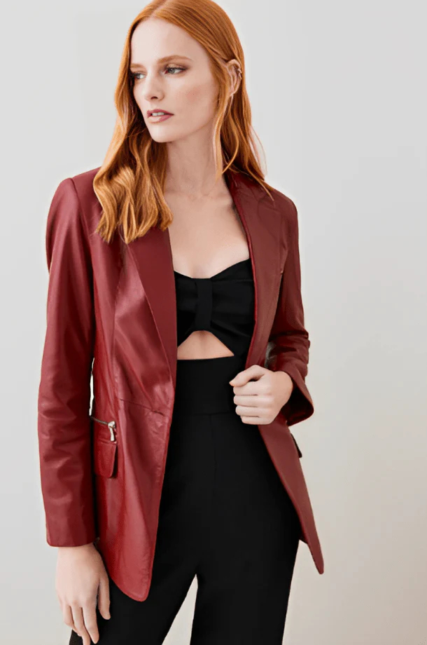 Womens-Wine-Red_ Leather-Blazer 239.00